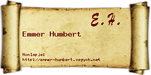 Emmer Humbert névjegykártya